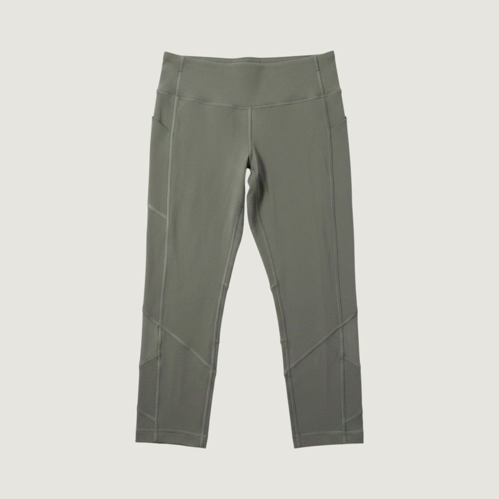 Lululemon Crop Leggings Womens 8 Green Speed Up Tight Yoga Running Workout